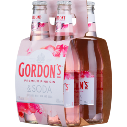 Photo of Gordon's Pink Gin & Soda Bottles 330ml 4pk
