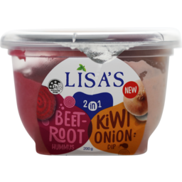 Photo of Lisas 2 in 1 Beetroot Hummus and Kiwi Onion Dip