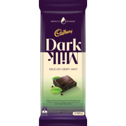 Photo of Cadbury Dark Milk Delicate Crispy Mint Milk Chocolate Block