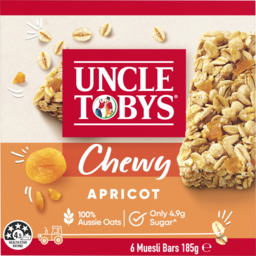 Photo of Uncle Tobys Chewy Apricot Muesli Bars 6 Pack 185g