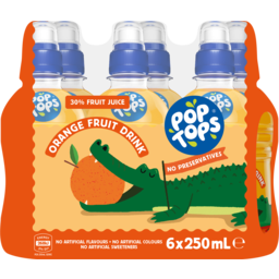 Photo of Pop Tops Fruit Drink Orange 6 X 250ml 250ml