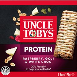 Photo of Uncle Tobys Protein Muesli Bar Raspberry, Goji & White Choc 175gm