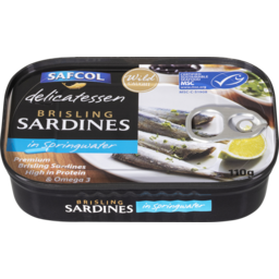 Photo of Safcol Brisling Sardines In Springwater 110g