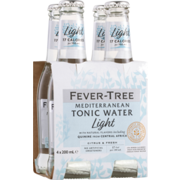 Photo of Fever Tree Refreshingly Light Mediterranean Tonic Water 4x200ml Bottles