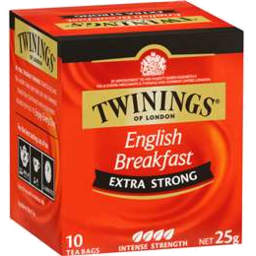Photo of Twinings Extra Strong English Breakfast Tea Bags 10 Pack 25g 25g