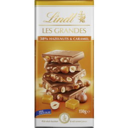 Photo of Lindt Les Grandes Milk Chocolate Hazelnuts & Caramel 150g