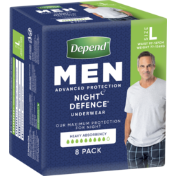 Photo of Depend Real Fit Night Defence Incontinence Underwear Men Large 8 Pack