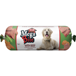 Photo of V.I.P. Petfoods Mega Bite With Beef Chilled Adult Dog Roll 3kg 3kg