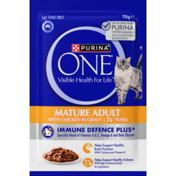 Photo of Purina One® Mature Adult 7+ With Succulent Chicken In Gravy Wet Pouch Cat Food 70g