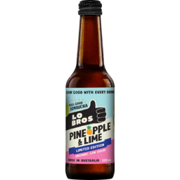 Photo of Lo Bros Organic Kombucha Pineapple & Lime Limited Edition Sparkling Live Cultured Drink 330ml