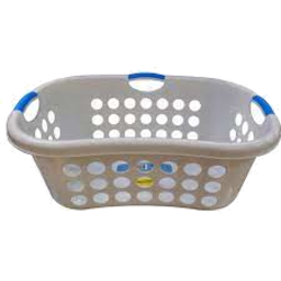Photo of Black & Gold Laundry Basket Oval White 1ea