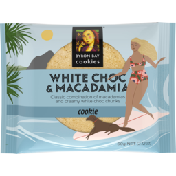 Photo of Byron Bay Cookies Individually Wrapped White Choc Macadamia Cookie 60g
