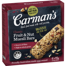 Photo of Carman's Classic Fruit & Nut Muesli Bars 270g 6pk