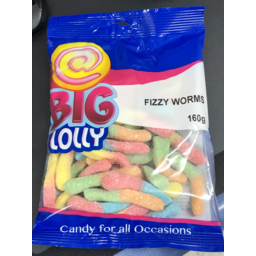 Photo of Big Lolly Fizzy Worms 140gm