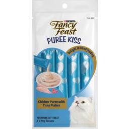 Photo of Fancy Feast Cat Food Puree Kiss Chicken Puree with Tuna Flakes 4 Pack