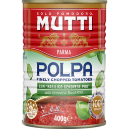 Photo of Mutti Polpa Finely Chopped Tomatoes With Basil