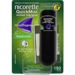 Photo of Nicorette Quit Smoking Quickmist Nicotine Mouth Spray Freshmint 150 Pack 13.2ml