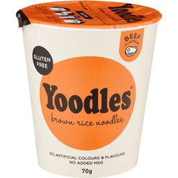 Photo of Yoodles Brown Rice Noodles Beef Flavour 70g