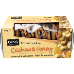 Photo of Olina's Bakehouse Artisan Crackers Cashew & Honey 100g