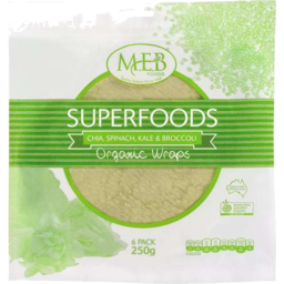 Photo of Superfoods Organic Chia, Spinach, Kale & Broccoli Wraps 250gm