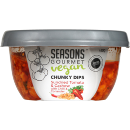 Photo of Seasons Gourmet Vegan Chunky Dip Sundried Tomato And Cashew With Chilli And Coriander 140g 140g