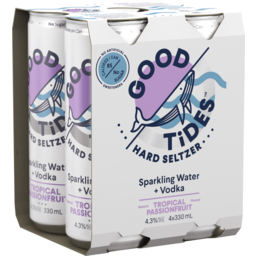 Photo of Good Tides Hard Seltzer Tropical Passionfruit 4.3% Can