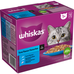 Photo of Whiskas® 1+ Years Adult Wet Cat Food With Tuna Favourites In Jelly 12x85g Pouch 12.0x85g