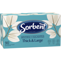 Photo of Sorbent Thick & Large Menthol With Eucalyptus Tissue 90 Pack 