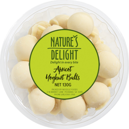 Photo of Natures Delight Tub Yoghurt Balls Apricot