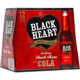 Photo of Black Heart 4.8% Rum & Cola 12x330ml Bottles