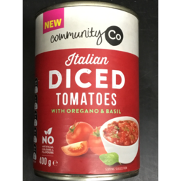Photo of Community Co Dice Tomato with Oregano & Basil 400g