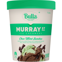 Photo of Bulla Murray St Ice Creamery Choc Mint Sundae Ice Cream 1l