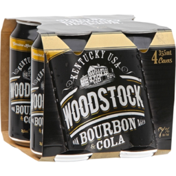 Photo of Woodstock 7% Bourbon & Cola 4x330ml Cans