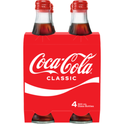 Photo of Coca-Cola Tm Coca-Cola Classic Soft Drink Multipack 4 X 300ml Glass Bottles 