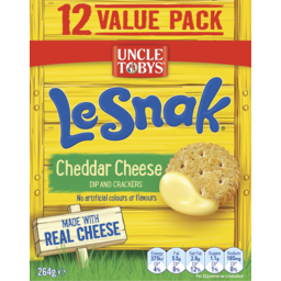 Photo of Uncle Tobys Le Snak Cheddar Cheese Dip And Crackers 12 Pack 264g