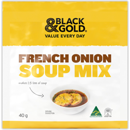 Photo of Black And Gold Soup French Onion