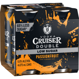 Photo of Vodka Cruiser Double Low Sugar Passionfruit 6.8% Can 375ml