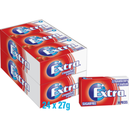 Photo of Extra Strawberry Sugar Free Chewing Gum 24x27g Packs 648g