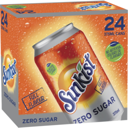 Photo of Sunkist Zero Sugar Orange Soft Drink Cans Multipack