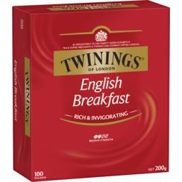 Photo of Twinings English Breakfast Medium Strength Tea Bag 100 Pack 200g