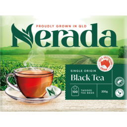 Photo of Nerada Black Tea Tagged Tea Bags 100 Pack 200g