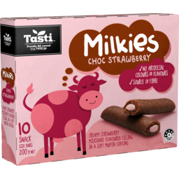 Photo of Tasti Milkies Bars Choc Strawberry 10 Pack
