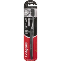 Photo of Colgate Slim Soft Charcoal Manual Toothbrush, 1 Pack, Soft With Slim Tip Antibacterial Bristles 1pk