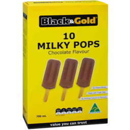Photo of Black & Gold Milky Pops Chocolate 10pk