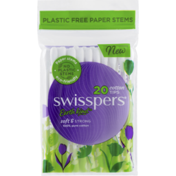 Photo of Swisspers Cotton Tips Paper Stems 20 Pack
