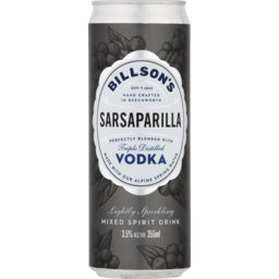 Photo of Billson's Vodka With Sarsaparilla 355ml 355ml