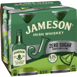Photo of Jameson Dry Lime Zero 4x375c