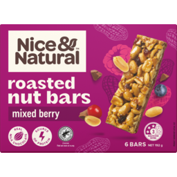 Photo of Nice&Natural Roasted Nut Bars Mixed Berry 6pk 192g