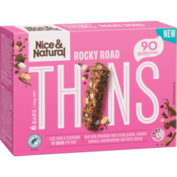 Photo of Nice & Natural Thins Bars Rocky Road With Real Dark Chocolate 6 Pack 120g
