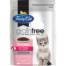 Photo of Fussy Cat Grain Free Chicken Kitten Dry Food 450g